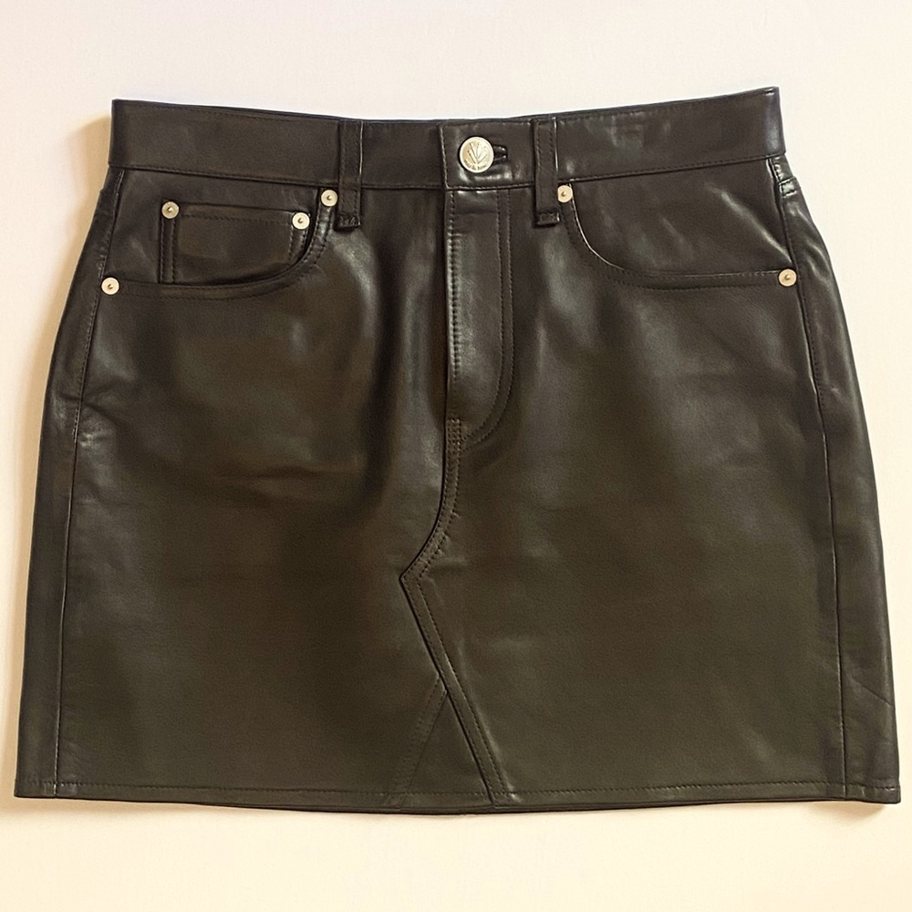 Rag & Bone Lambskin Leather Mini Skirt